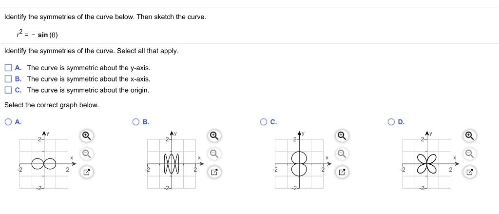 Solved Identify the symmetries of the curve below. Then | Chegg.com