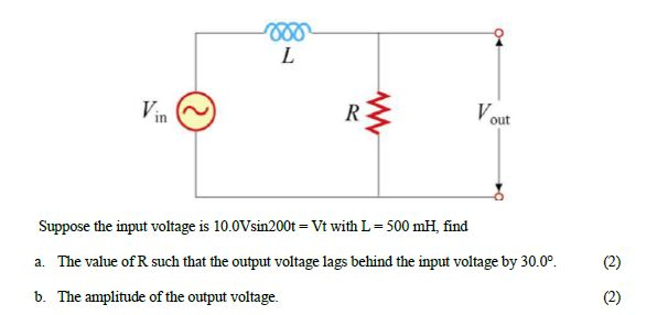 Solved Vout Suppose the input voltage is 10.0Vsm200t Vt with | Chegg.com