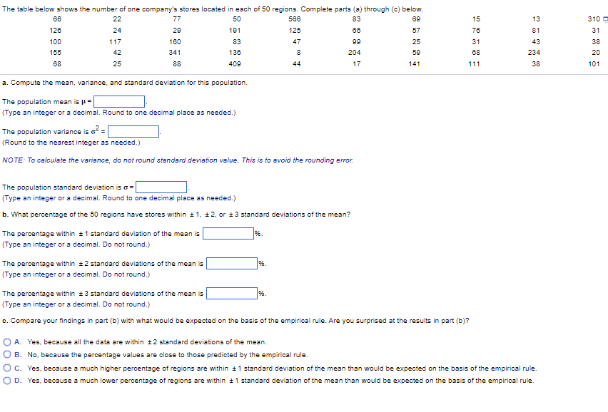 Solved The Table Below Shows The Number Of One Company's | Chegg.com