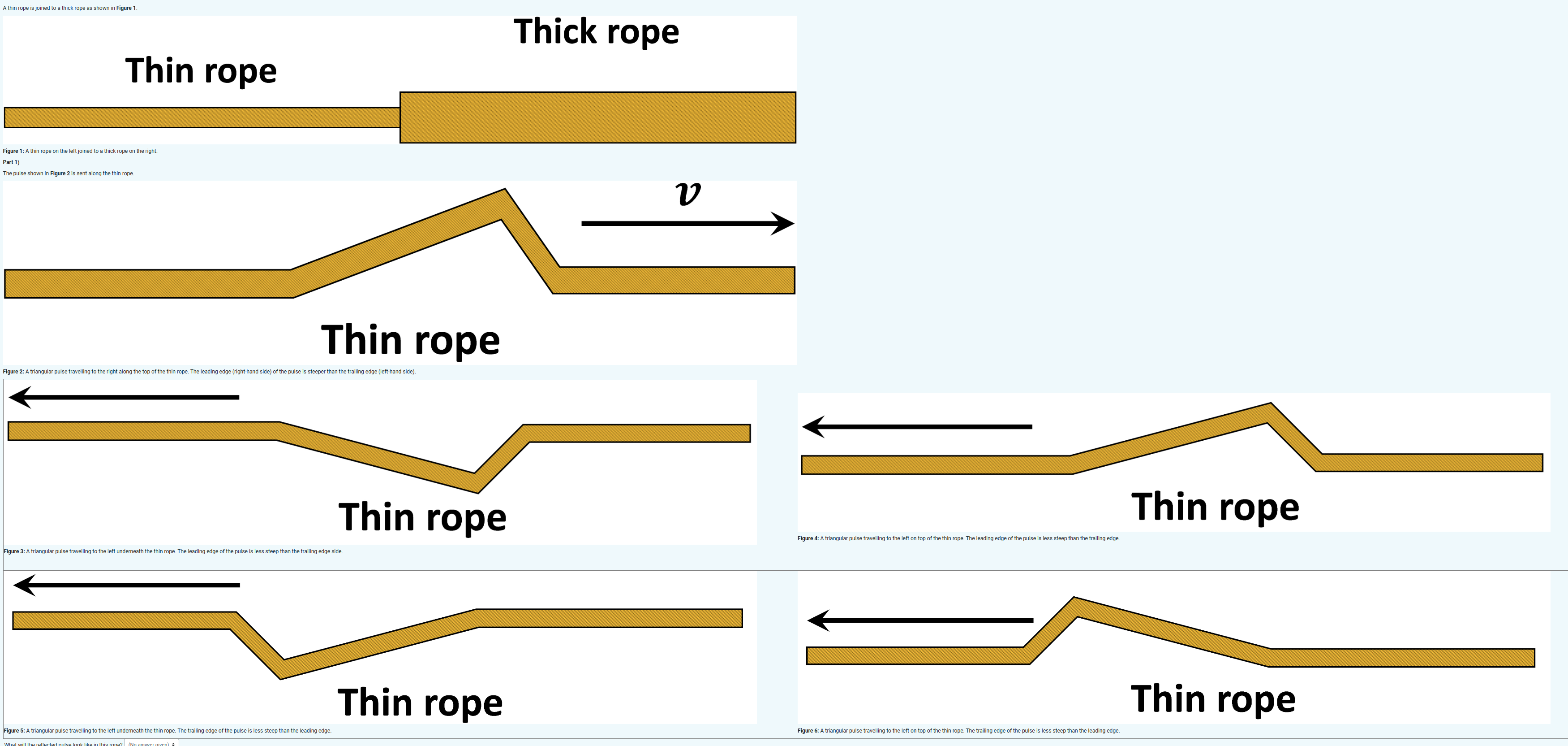 Solved A thin rope is joined to a thick rope as shown in