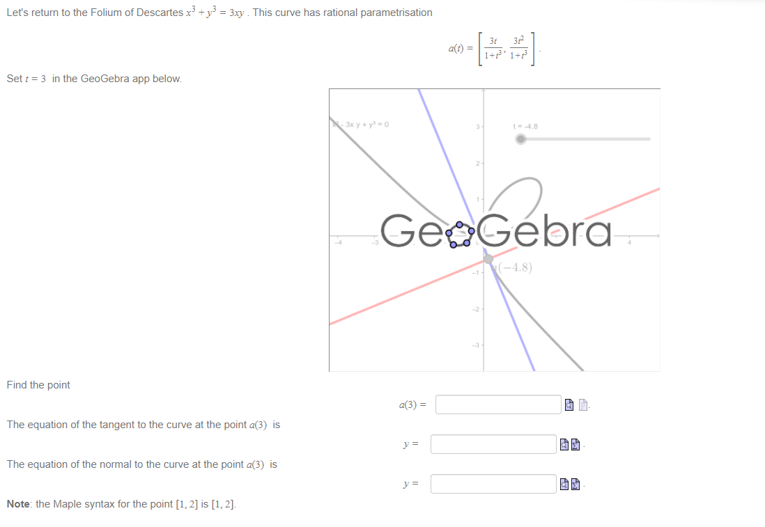 Solved Given the rational parametrisation of the unit circle | Chegg.com