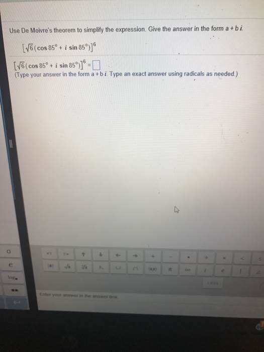 Solved Use De Moivre's Theorem To Simplify The Expression. | Chegg.com