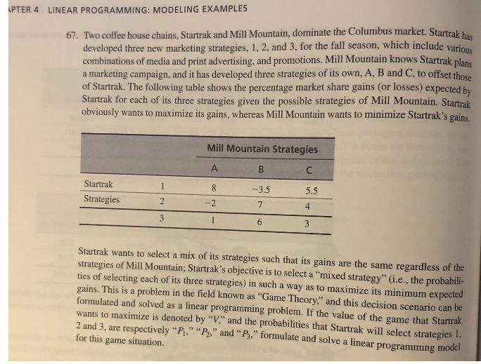 Solved PTER 4 LINEAR PROGRAMMING: MODELING EXAMPLES 67. Two | Chegg.com