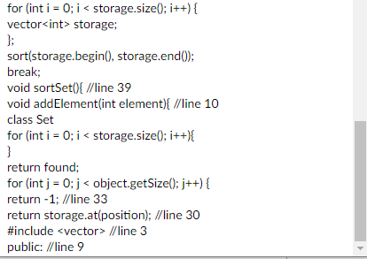 Solved Write a Set class in a header file, Set.h.#include | Chegg.com