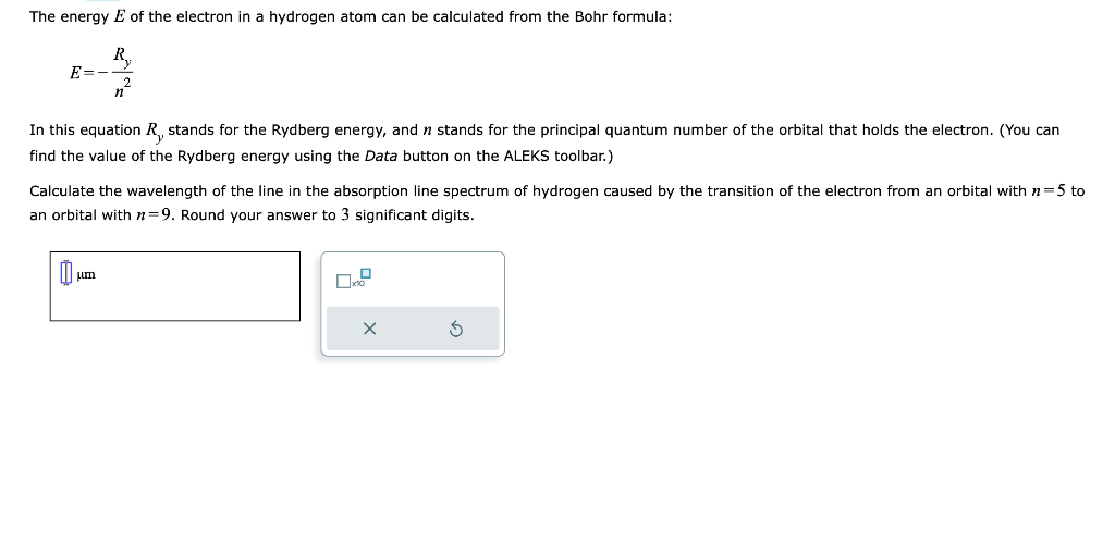 Solved E=−n2Ry In this equation Ry stands for the Rydberg | Chegg.com