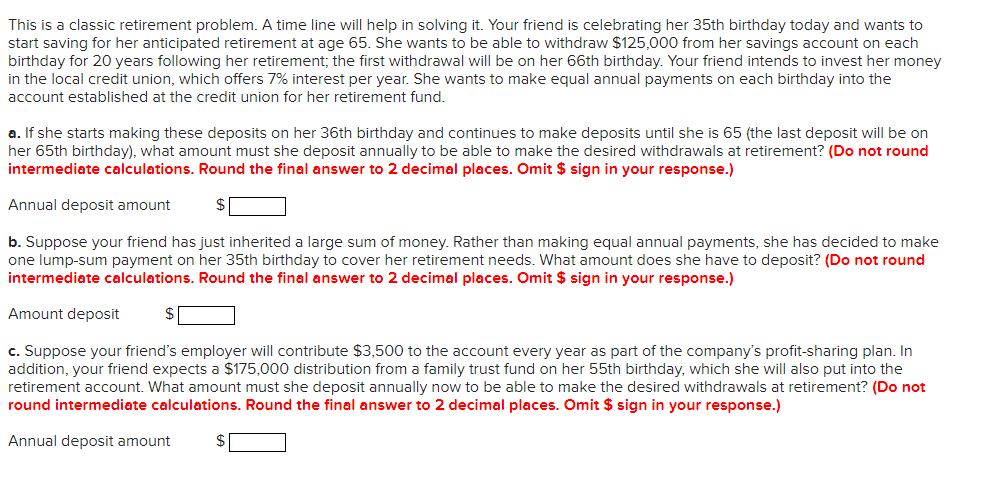 Solved This is a classic retirement problem. A time line | Chegg.com