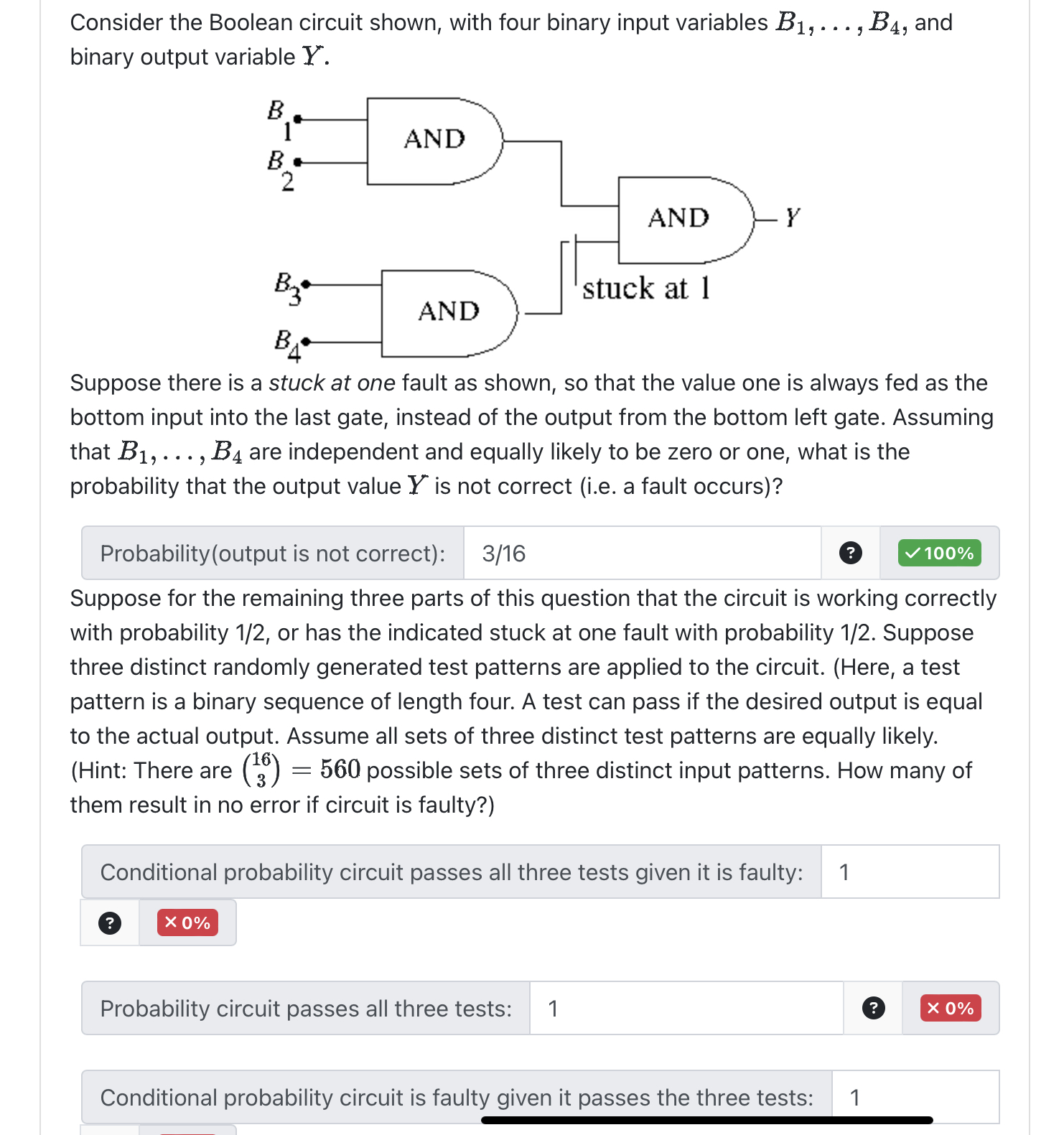 Solved Consider The Boolean Circuit Shown, With Four Binary | Chegg.com