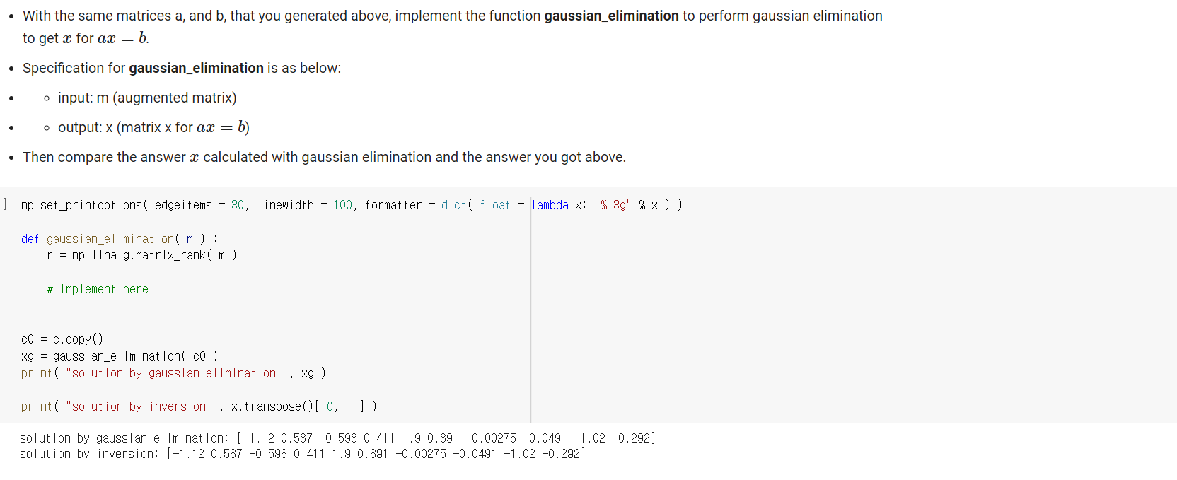 Solved • With the same matrices a, and b, that you generated | Chegg.com