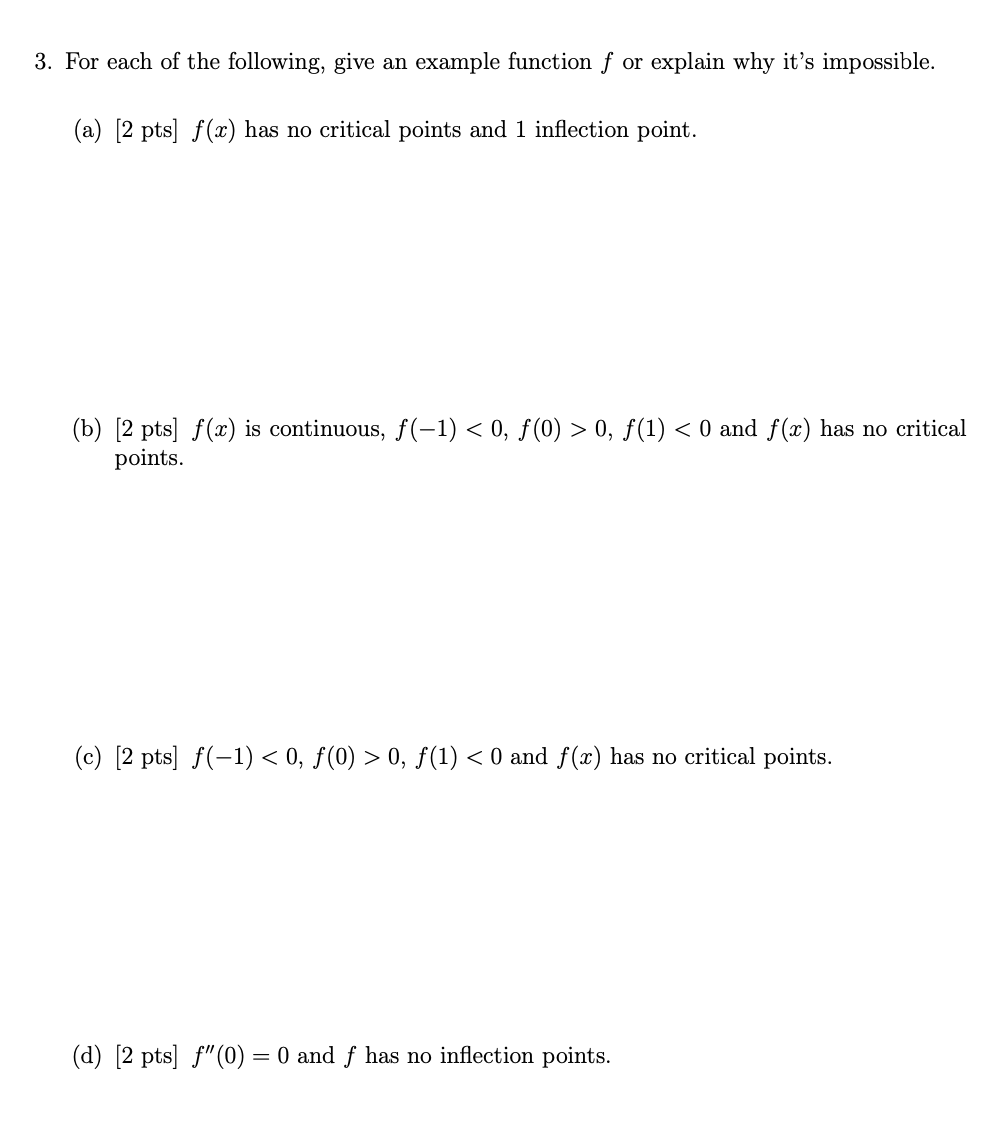 Solved 3 For Each Of The Following Give An Example