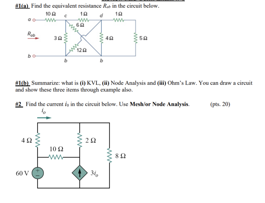 Solved #1(a) Find the equivalent resistance Rab in the | Chegg.com