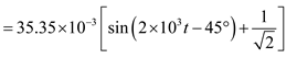 = 35.35×10 sin(2×10¹1-45°)+]
