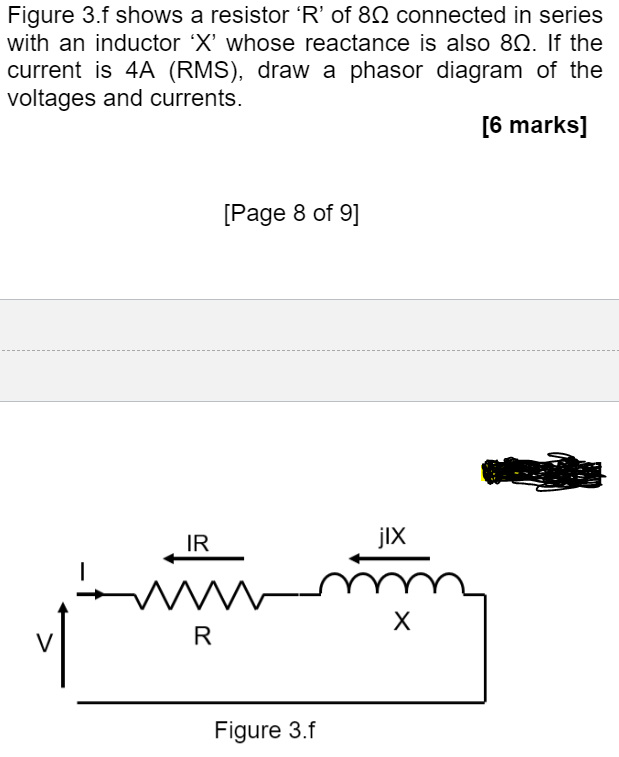 Solved Figure 3.f shows a resistor 'R' of 822 connected in | Chegg.com