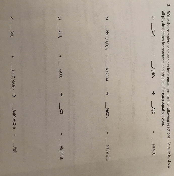 Solved Write the complete ionic and net ionic equations for | Chegg.com
