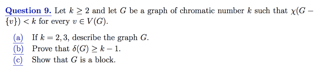 Solved Let k ≥ 2 and let G be a graph of chromatic number k | Chegg.com