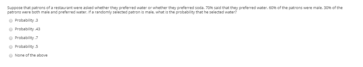 Solved Suppose That Patrons Of A Restaurant Were Asked | Chegg.com