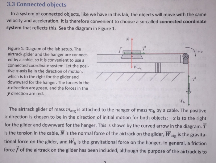 Solved 3.3 Connected objects In a system of connected | Chegg.com