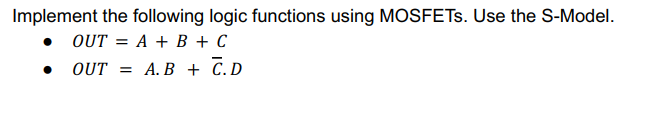 Solved Implement The Following Logic Functions Using | Chegg.com