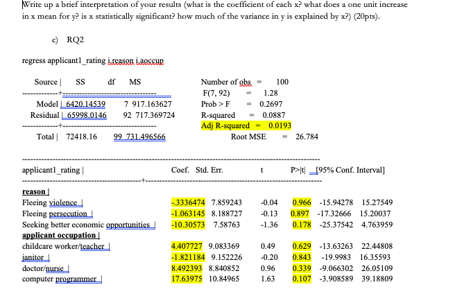 Solved Write up a brief interpretation of your results (what | Chegg.com