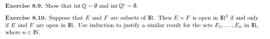 Solved Exercise 89 Show That Int Q 0 And Int Qc 0 