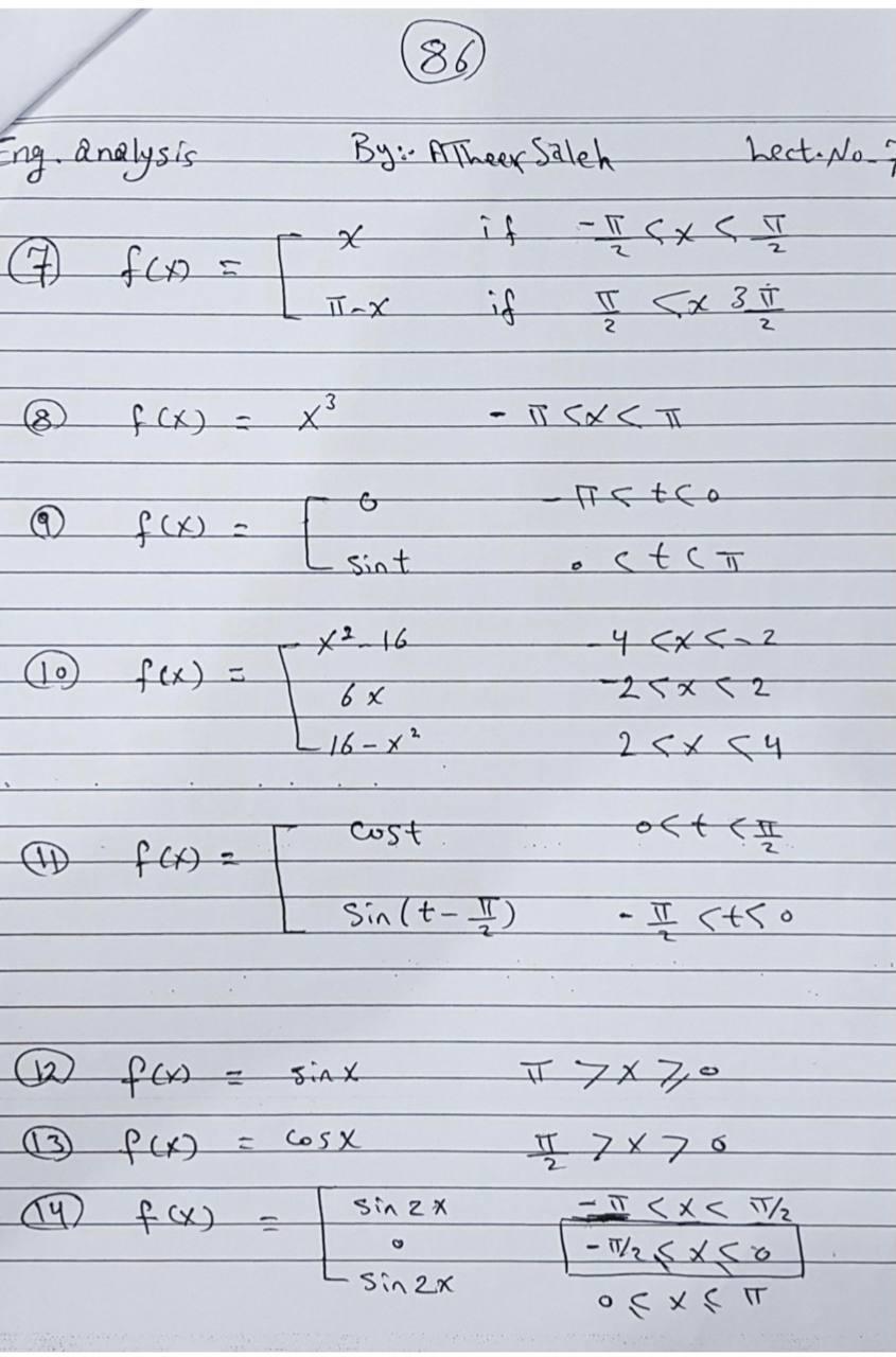 Eng Analysis By A Theek Saleh Lect Non X 7 A F Chegg Com