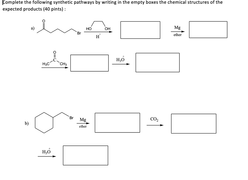 Solved Complete the following synthetic pathways by writing | Chegg.com