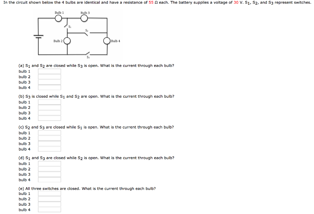 Solved In the circuit shown below the 4 bulbs are identical | Chegg.com