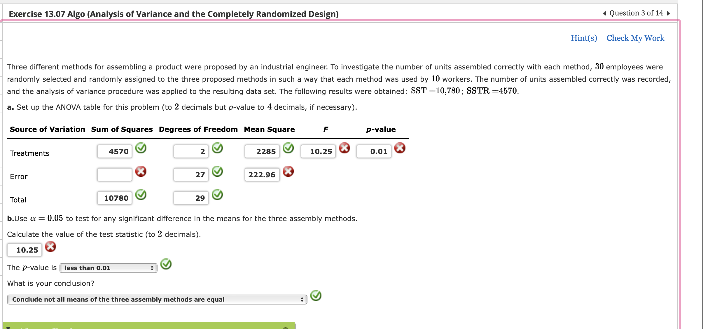 Solved Three different methods for assembling a product were