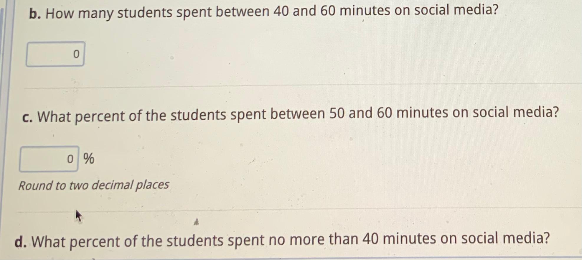 Solved The amount of time (minutes) a sample of students | Chegg.com