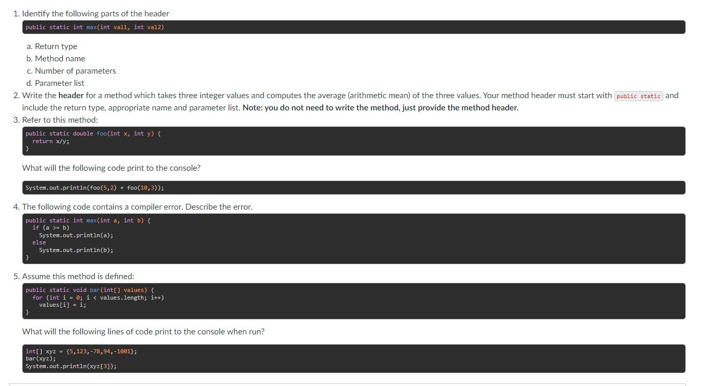 Solved 1. Identify the following parts of the header public | Chegg.com