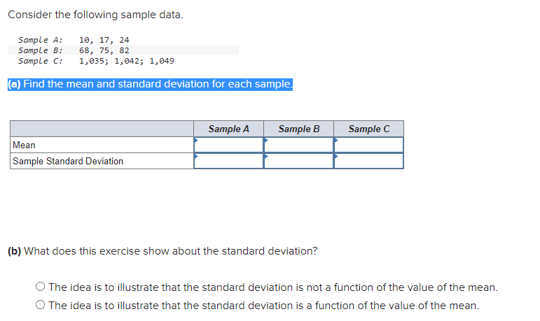Solved Consider the following sample data. Sample A: | Chegg.com