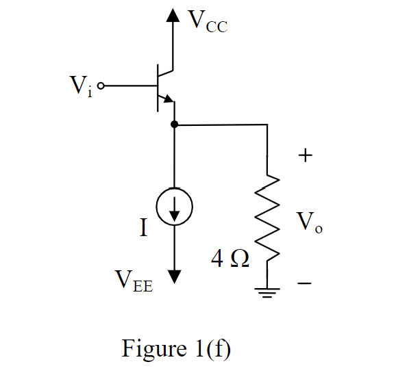 Solved The current I in the emitter-follower (common | Chegg.com