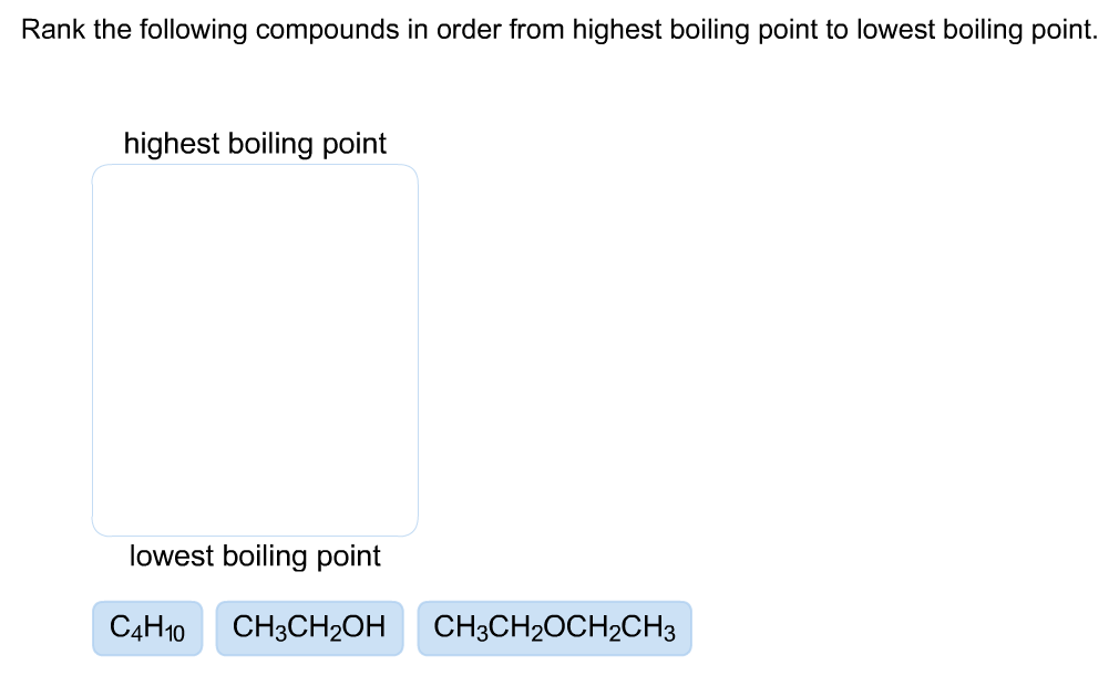 Solved Rank The Following Organic Compounds From Most | Chegg.com