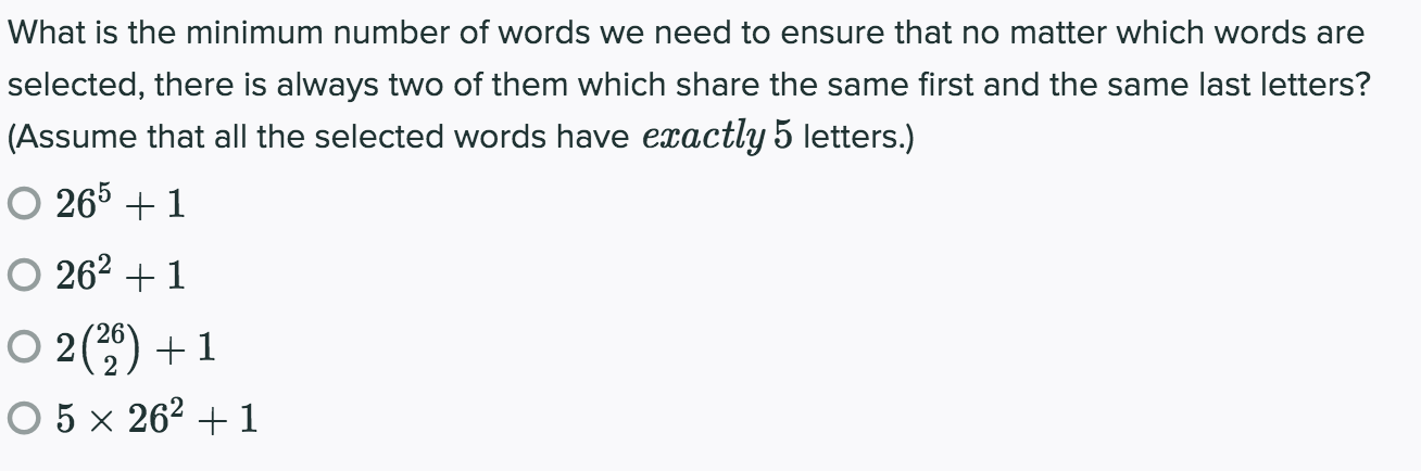 Solved What is the minimum number of words we need to ensure | Chegg.com