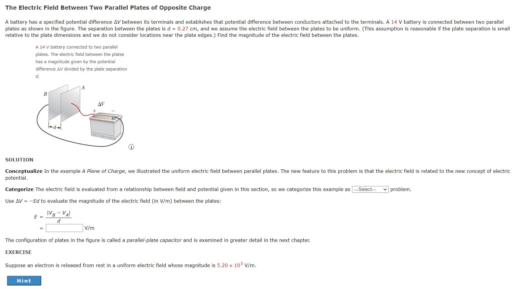 The Electric Field Between Two Parallel Plates of Opposite Charge relative to the plate dimensions and we do not consider loc