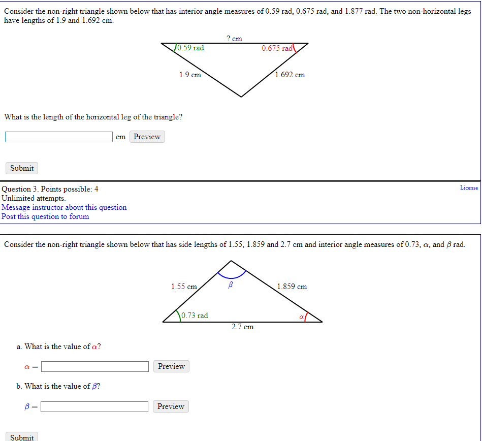 Solved Consider the non-right triangle shown below that has | Chegg.com
