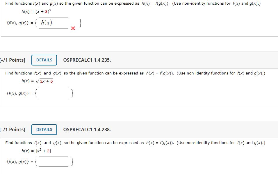 Solved Find Functions F X And G X So The Given Function