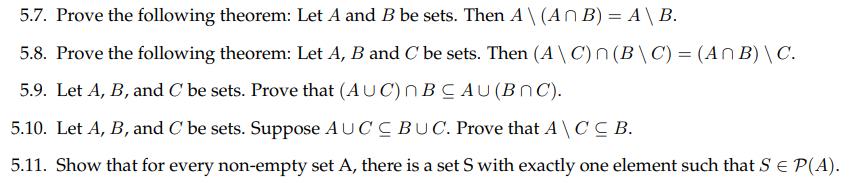 Solved 5.7. Prove The Following Theorem: Let A And B Be | Chegg.com