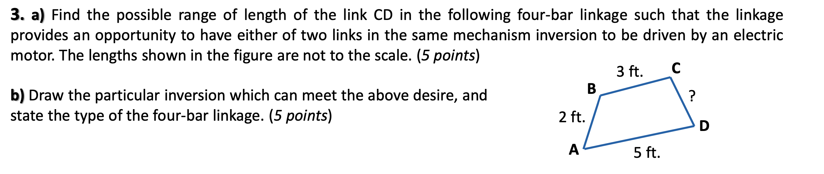 Solved 3. a) Find the possible range of length of the link | Chegg.com