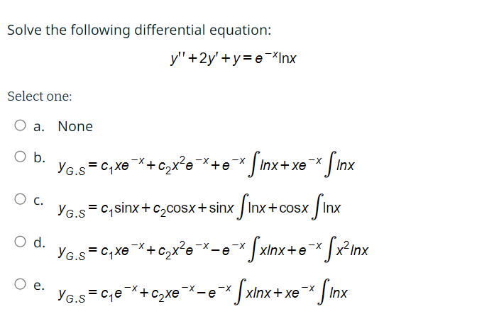 Solved Solve the following differential equation: \\[ | Chegg.com