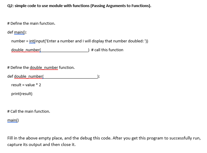 Solved Q2: simple code to use module with functions (Passing | Chegg.com