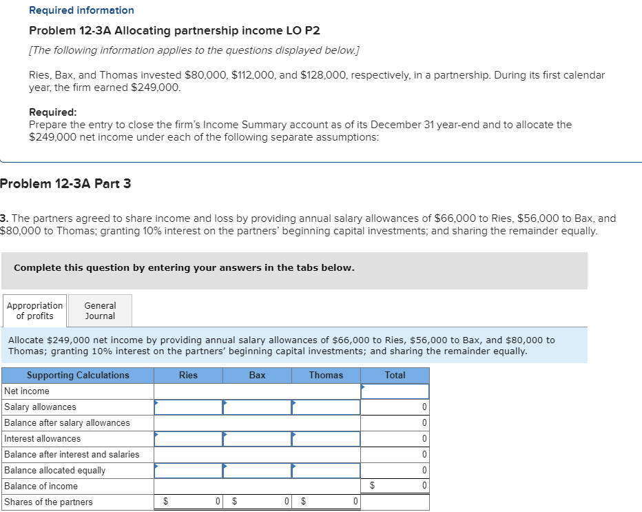 Solved Required information Problem 12-3A Allocating | Chegg.com