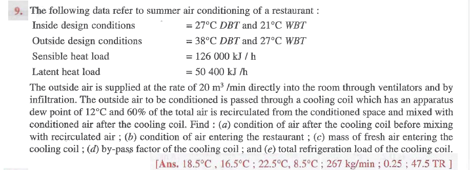 9. The following data refer to summer air | Chegg.com