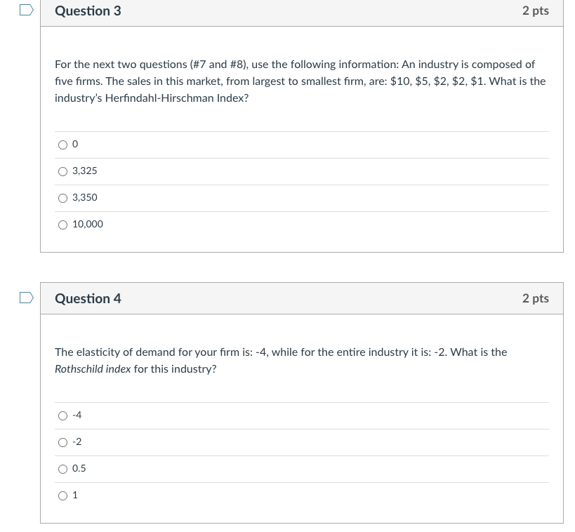 Solved Question 3 2 pts For the next two questions (#7 and | Chegg.com