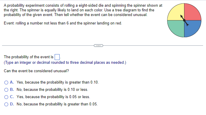 Solved A Probability Experiment Consists Of Rolling A | Chegg.com