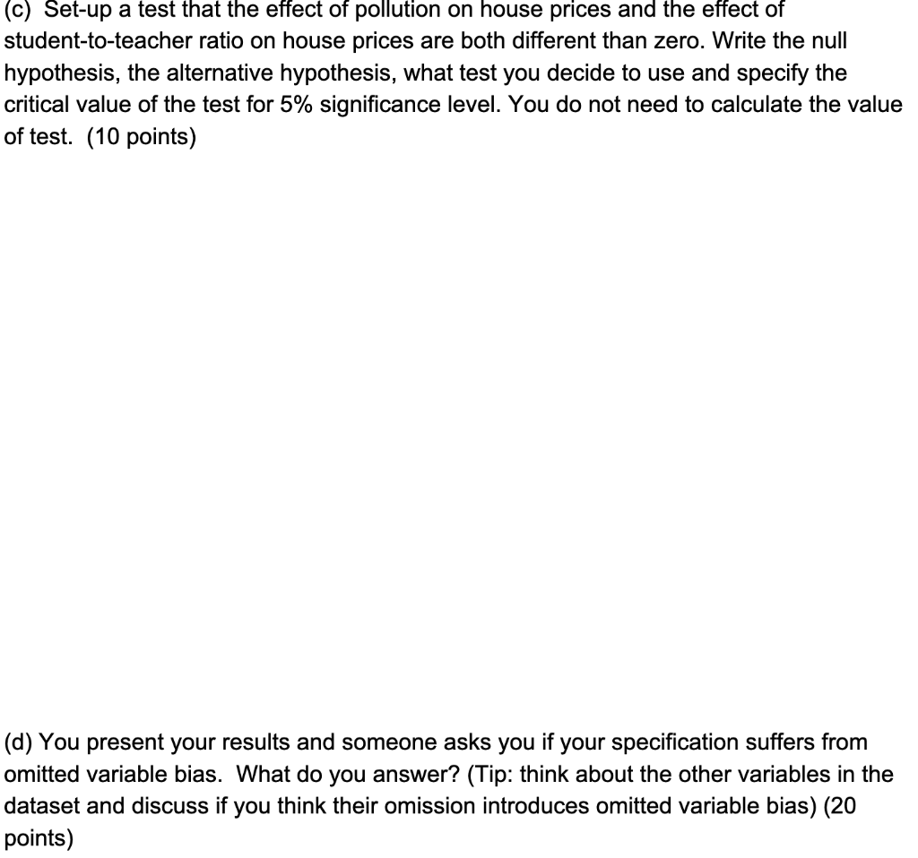 Solved Question 1: Suppose you are interested in the effect | Chegg.com