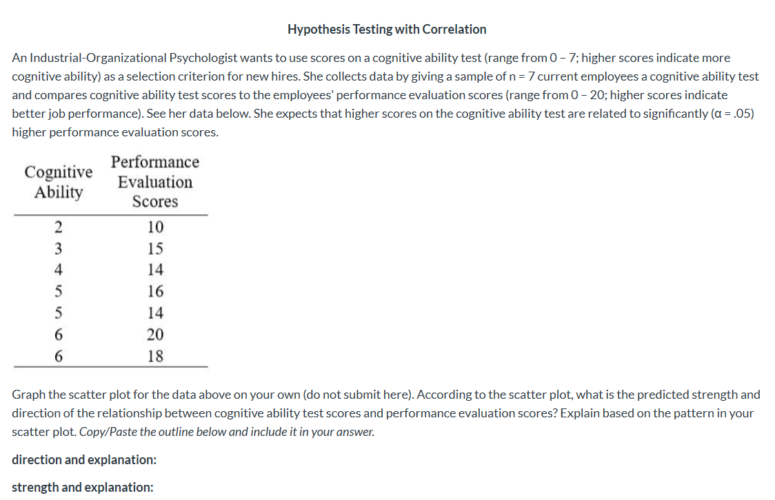 Solved Hypothesis Testing with Correlation An | Chegg.com