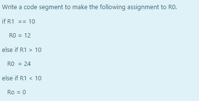 Solved Write a code segment to make the following assignment | Chegg.com