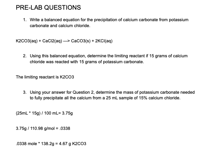 calcium chloride precipitation
