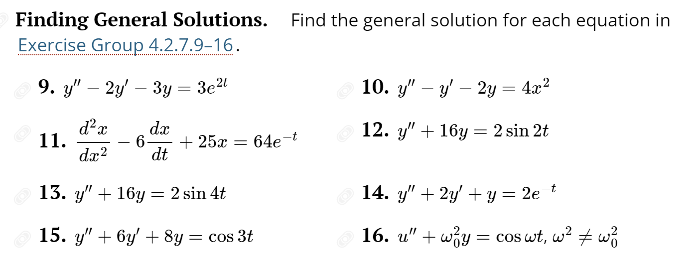 Solved Finding General Solutions. Find the general solution | Chegg.com