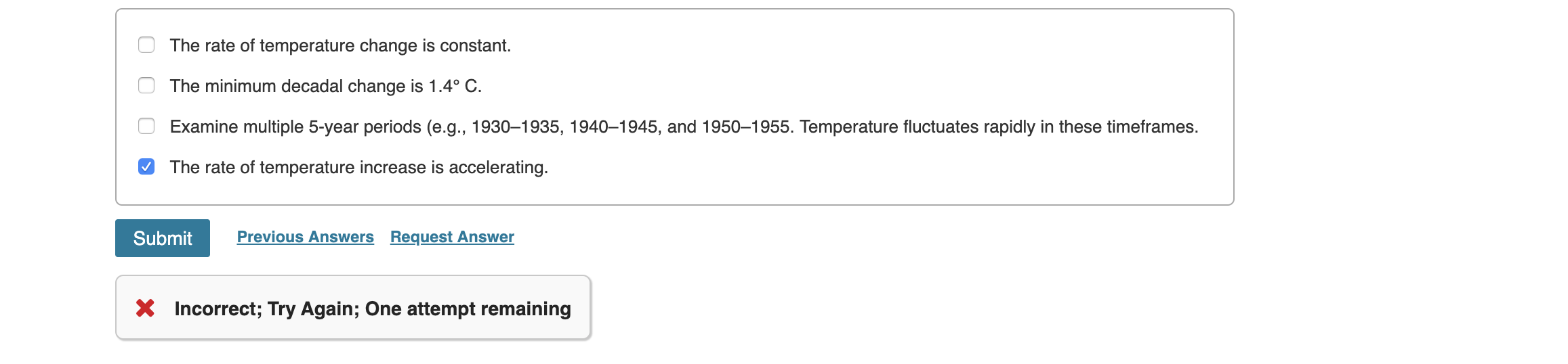 Solved Part B- Global Temperature Trend Much of the climate | Chegg.com